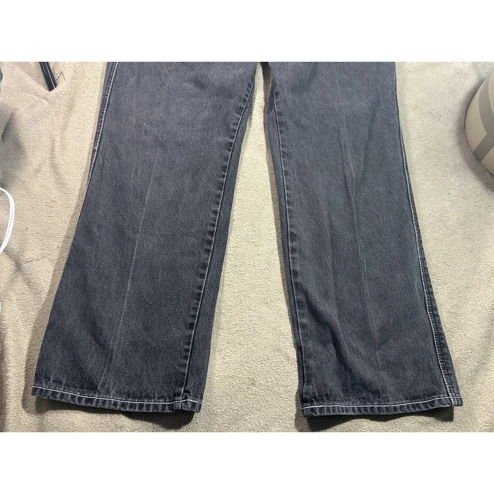 PJ Mark Jeans Mens 36x32 Black Gray Baggy Wide Leg Y2K Streetwear